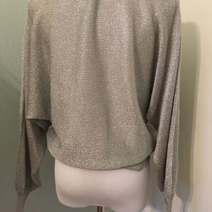 Vintage Silver Dolman Sleeve Floral Light Weight Sweater image 5