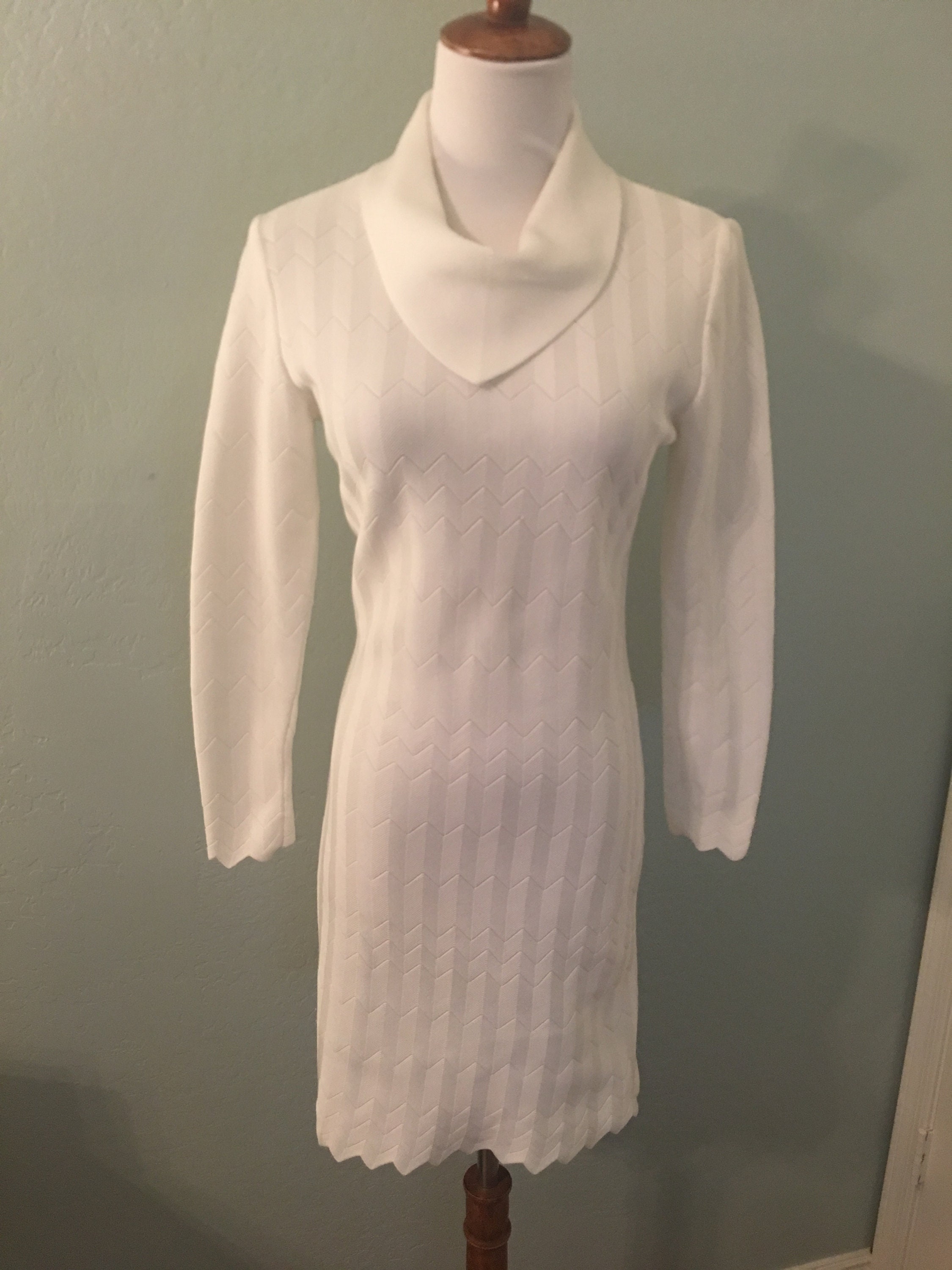 I Magnin Made in Italy White Knit Dress I Magnin Made in Italy White Knit Dress