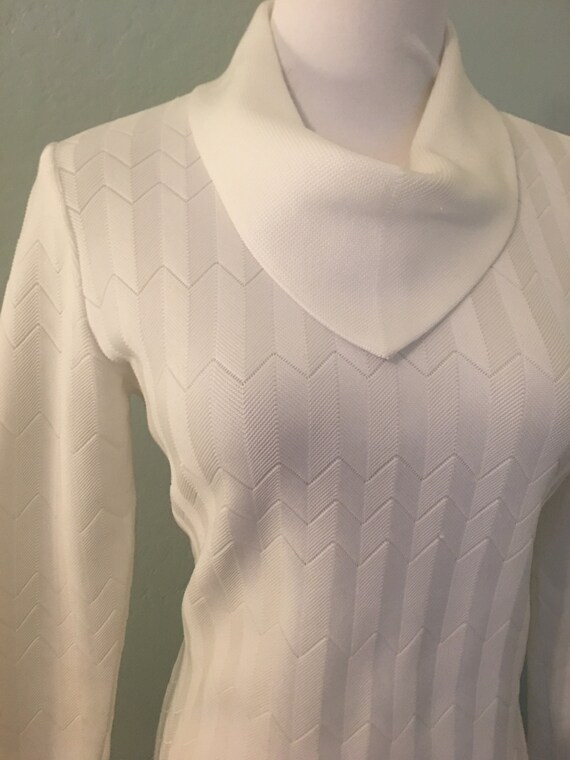 I Magnin Made in Italy White Knit Dress - image 3