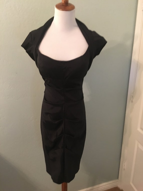 Vintage 80's open Back Black Dress - image 1