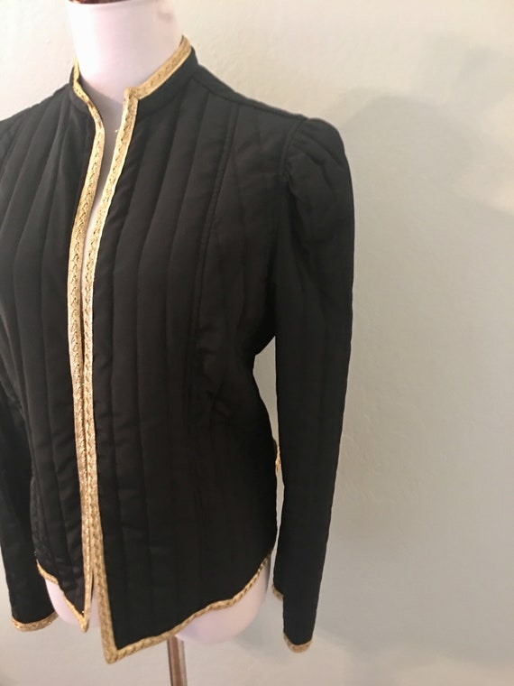 Vintage Alice John Rogers Black Silky Gold Trim J… - image 3