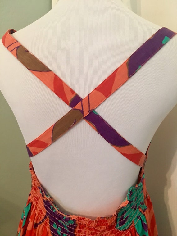 Vintage 60's Bill Tice Floral Cris Cross Back Sund