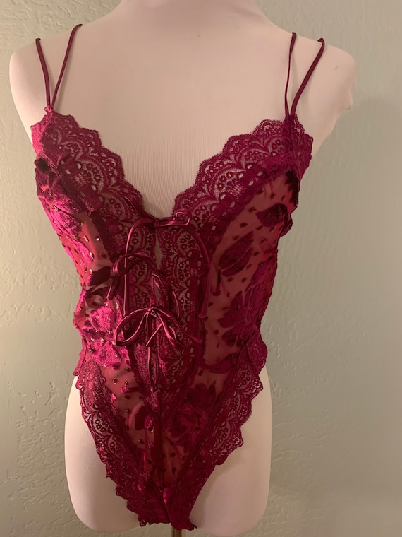 Vintage Cranberry Deadstock Victoria's Secret Ted… - image 1