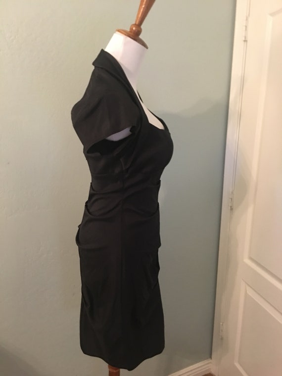 Vintage 80's open Back Black Dress - image 5