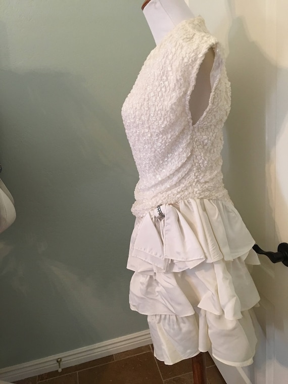 Vintage Zum Zum White Ruffle Dress - image 7