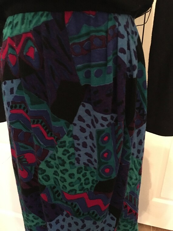 Vintage Jessica Howard Black and Abstract Knit Dr… - image 2