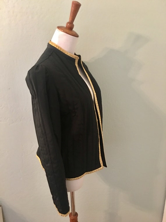 Vintage Alice John Rogers Black Silky Gold Trim J… - image 4