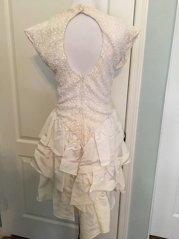 Vintage Zum Zum White Ruffle Dress