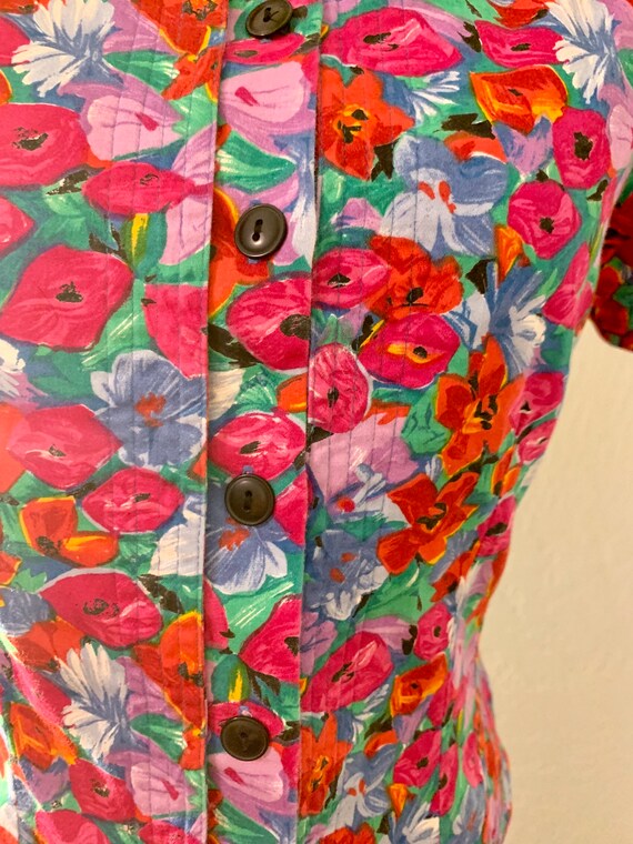 Vintage 80s Floral Puff Sleeve Jacket - image 4