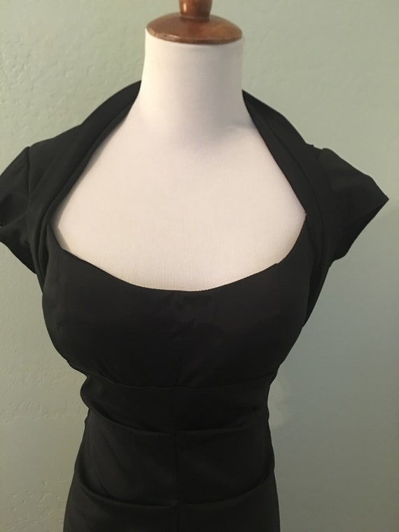 Vintage 80's open Back Black Dress - image 3