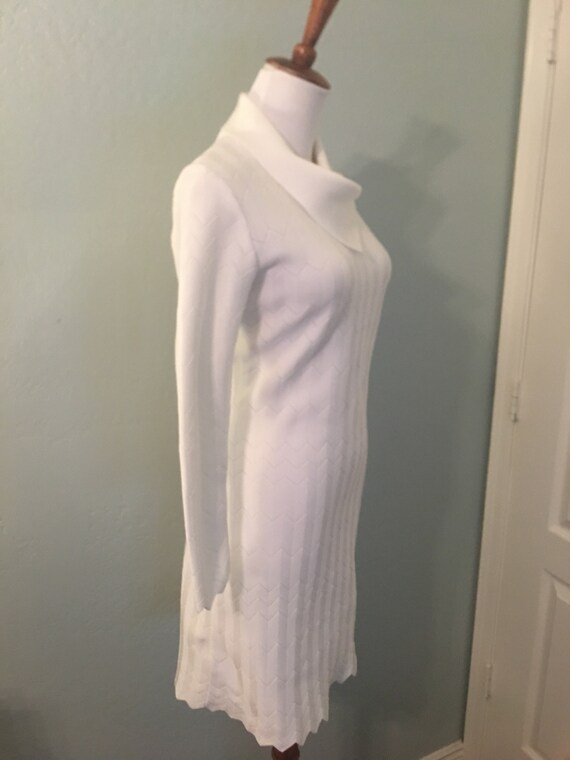 I Magnin Made in Italy White Knit Dress - image 4