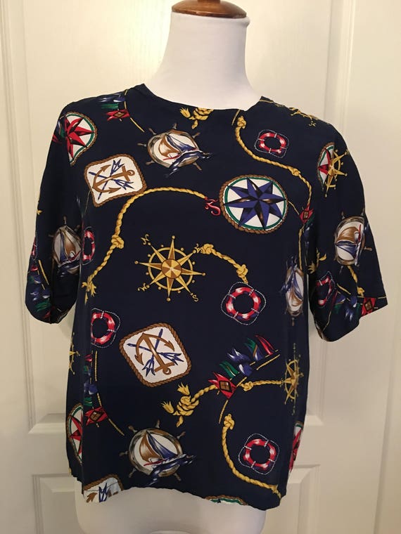 Vintage Alfred Dunner Nautical Blouse