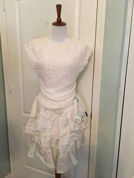 Vintage Zum Zum White Ruffle Dress - image 2