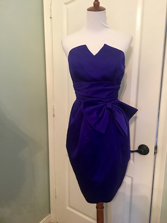 Vintage 80's Purple Royal Blue Formal Dress