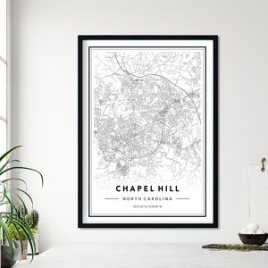 Chapel Hill NC Map Print Custom Map Chapel Hill City Map | Etsy
