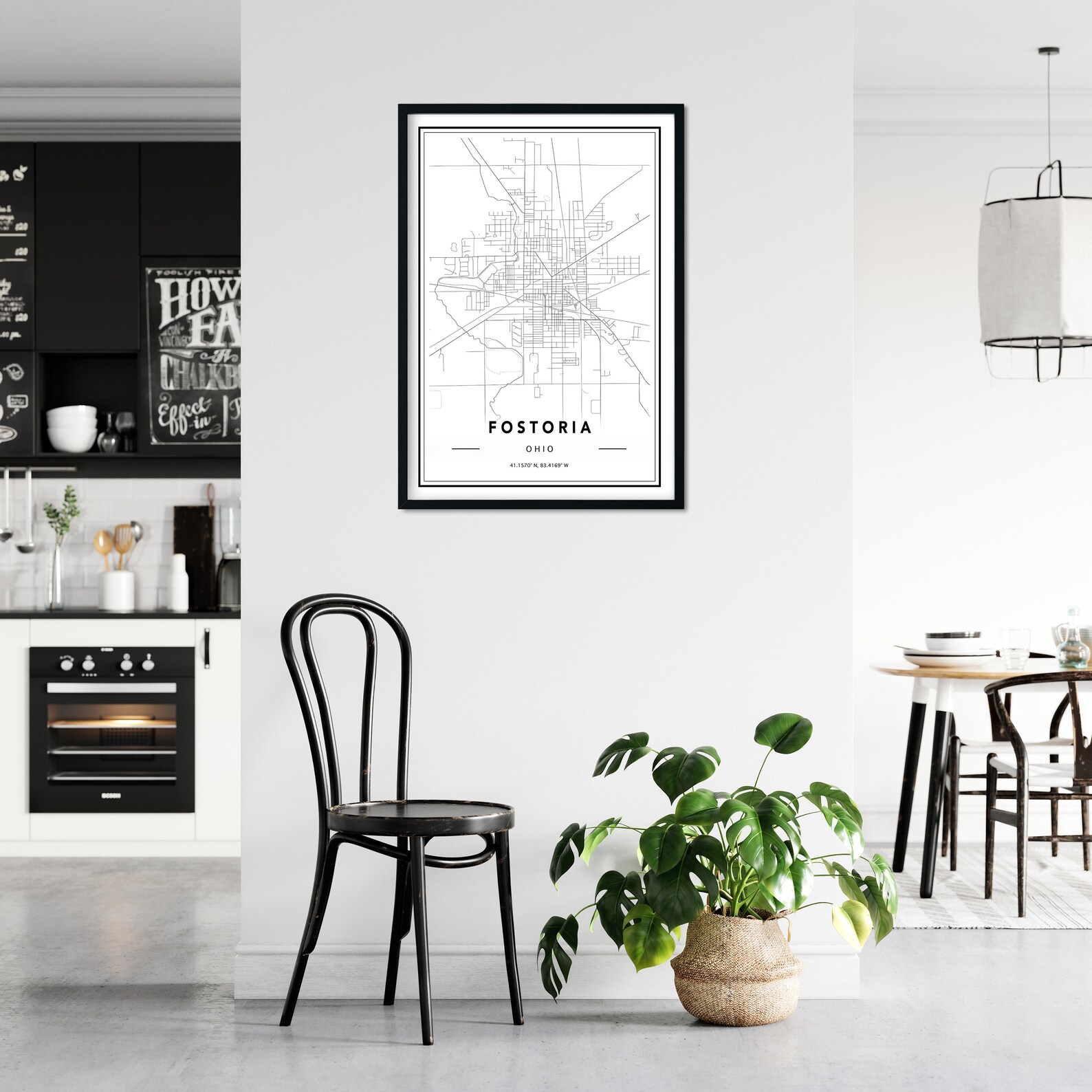 Fostoria Ohio Map Print Custom Maps Fostoria Map Map Of Etsy