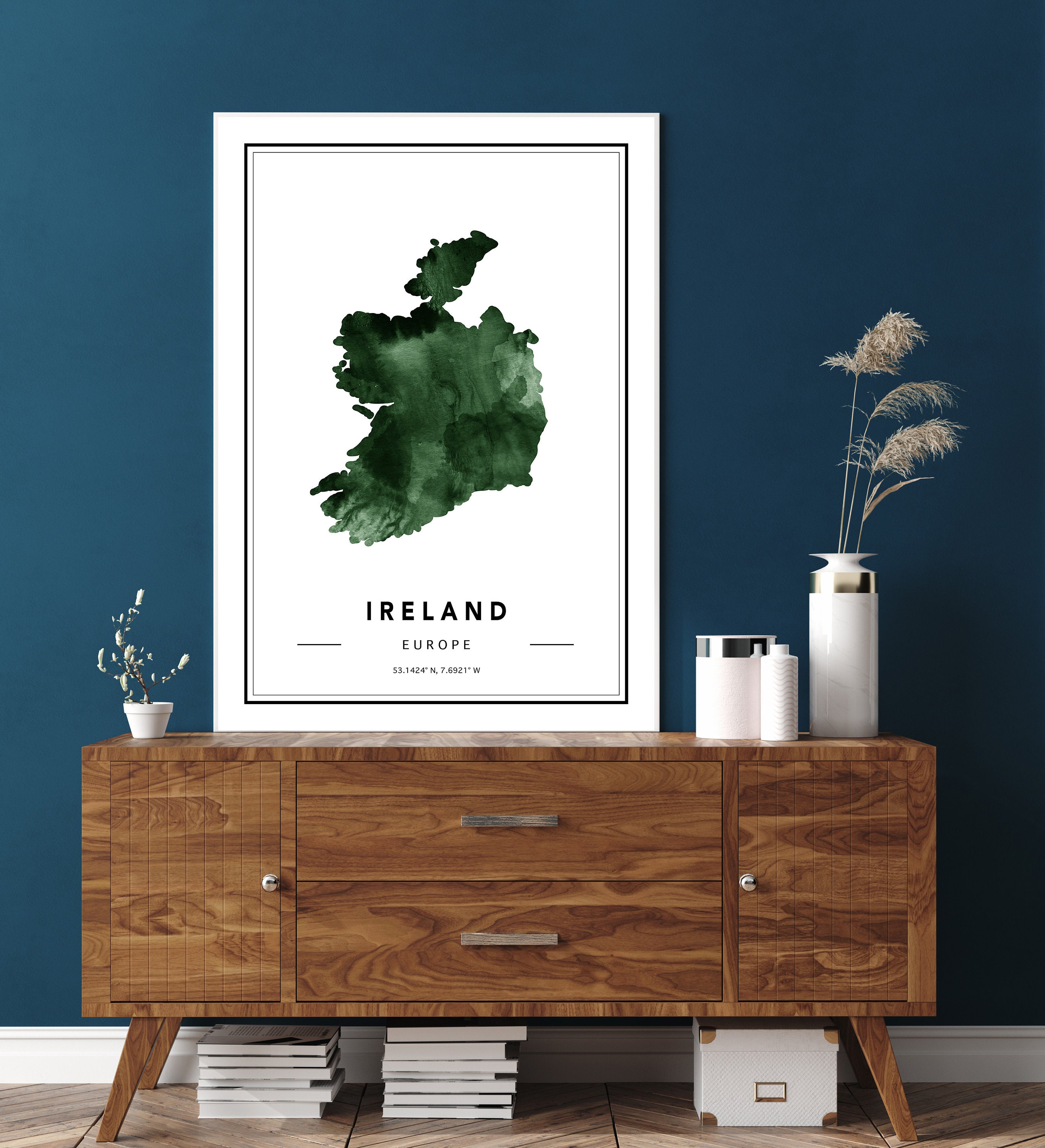 Ireland Map Print Custom Map Print Ireland Map Poster Etsy