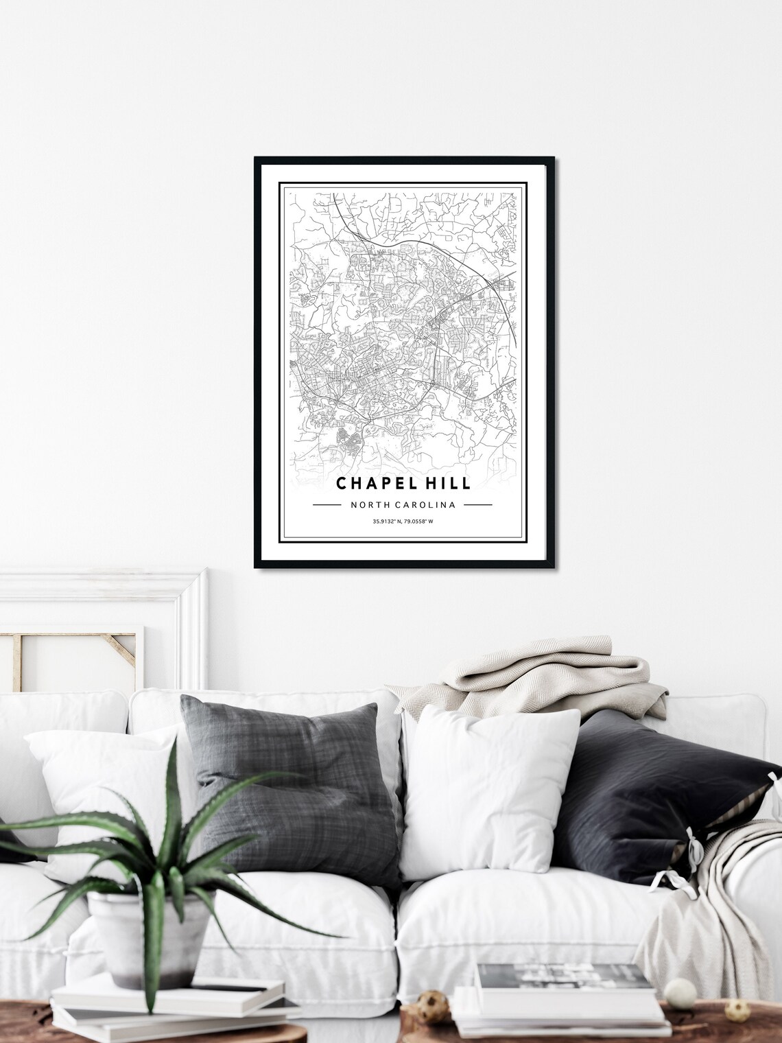 Chapel Hill NC Map Print Custom Map Chapel Hill City Map | Etsy