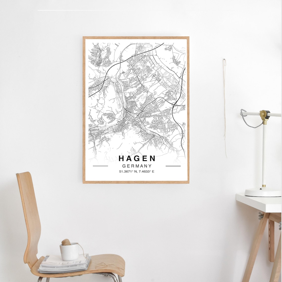 Hagen Map Print Custom Map Print Hagen City Map Map Of | Etsy