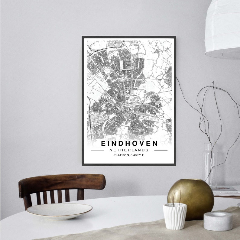 Eindhoven Map Print Custom Map Print Eindhoven City Map Map Etsy