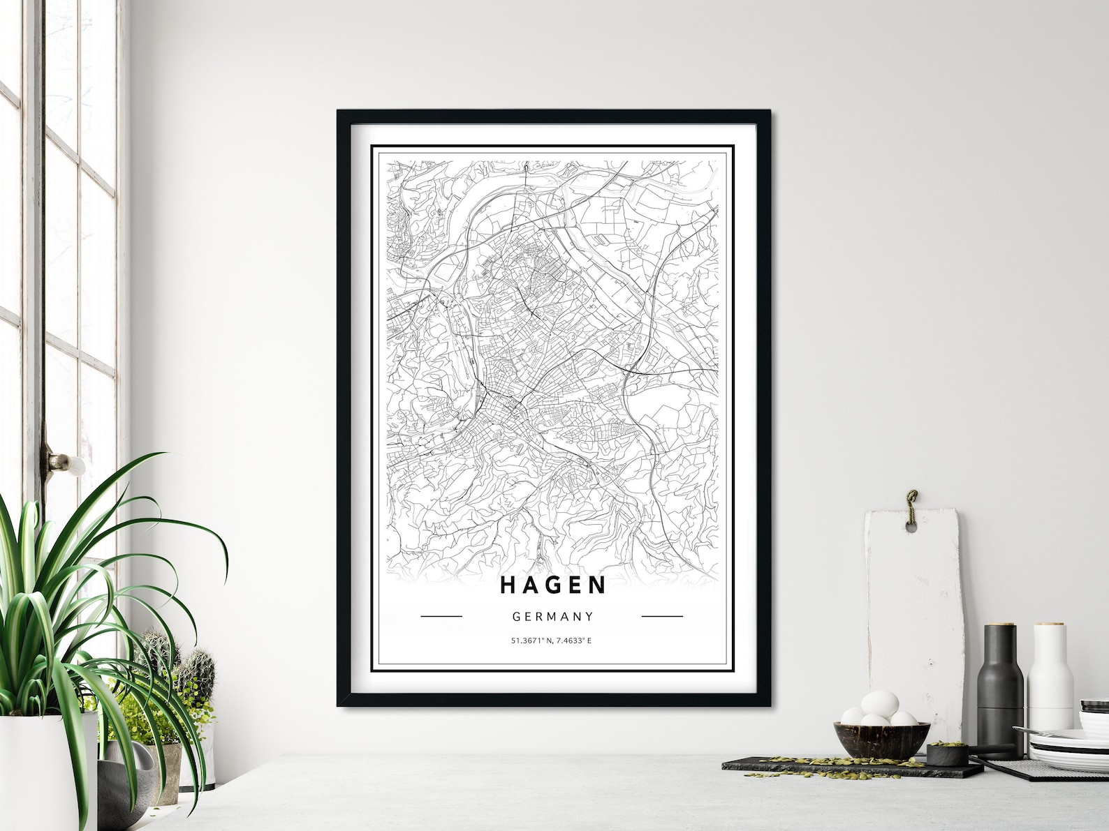 Hagen Germany Map Print Hagen Map Poster Hagen Wall Art Map | Etsy