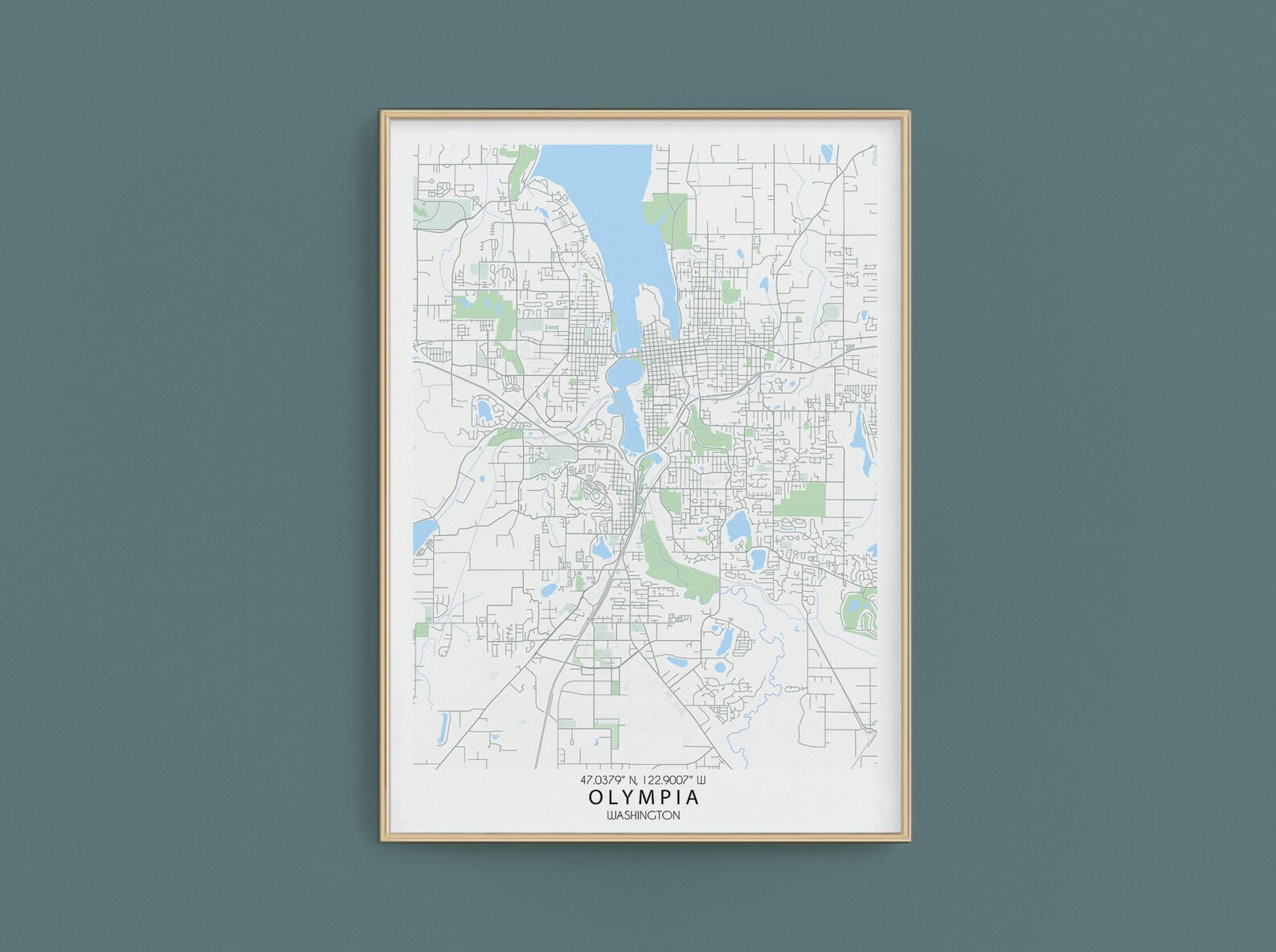 Olympia WA Map Print Custom Map Print Olympia wa City Map | Etsy