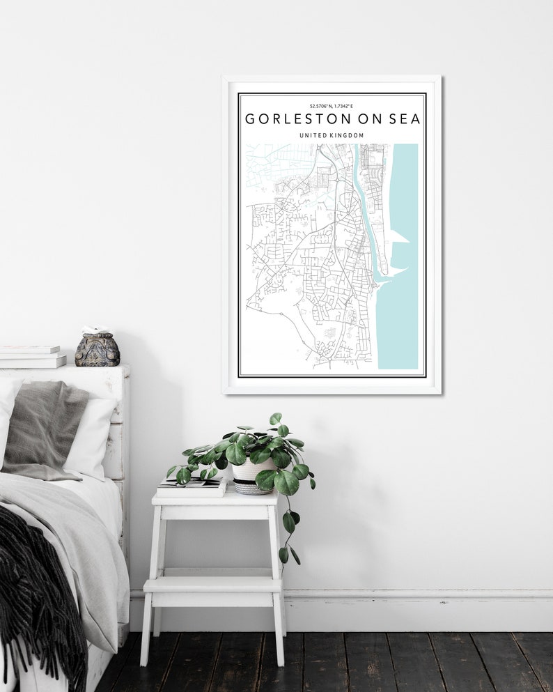Gorleston On Sea Map Print Custom City Map Map Of Gorleston Etsy