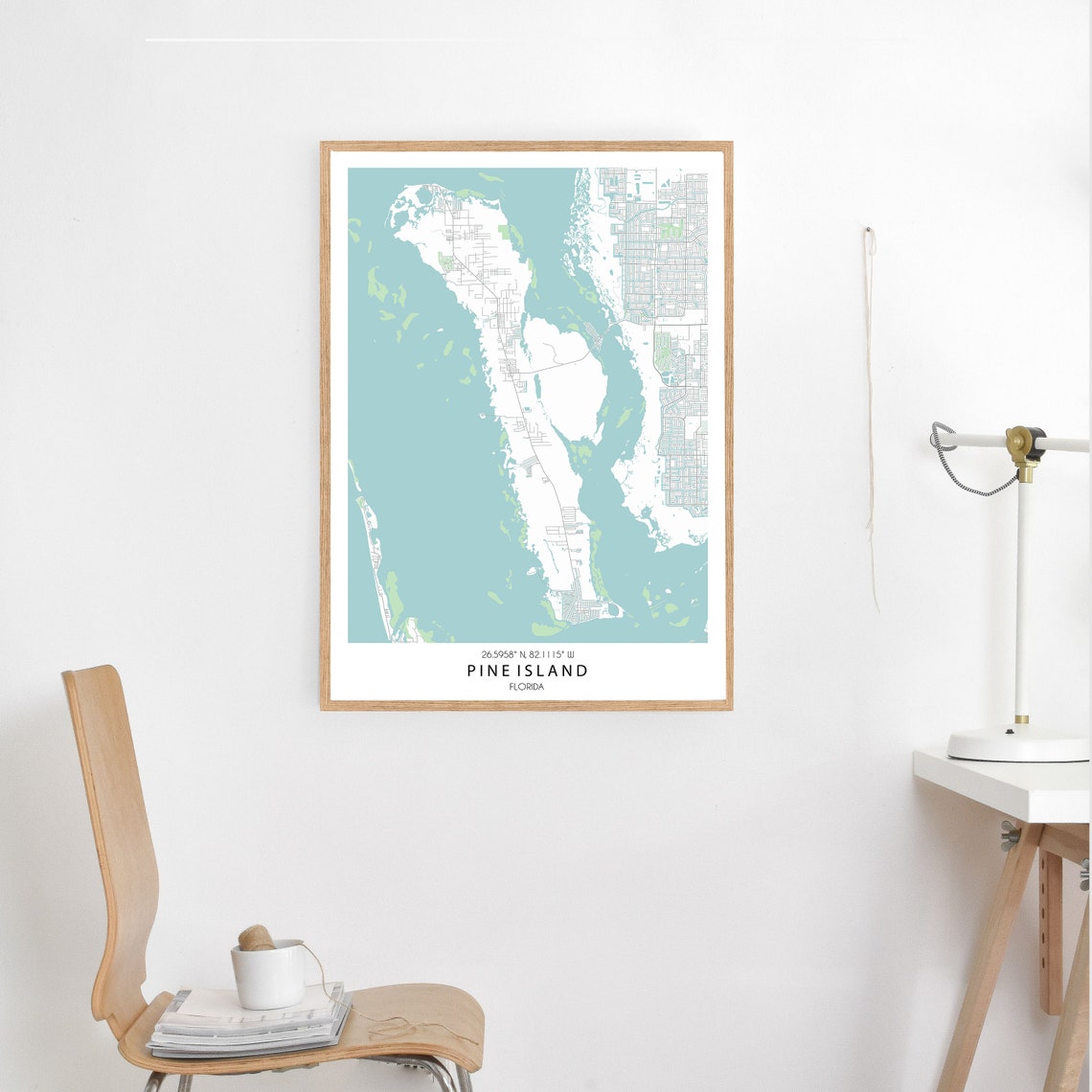 Pine Island FL Map Print Custom Map Print Map Wall Art Map Etsy