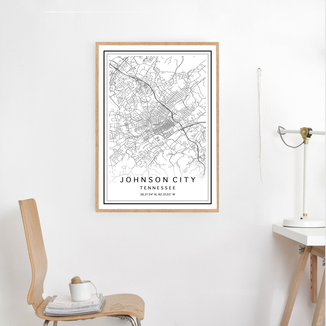 Johnson City TN Map Print Custom Map Print Johnson City Map Etsy
