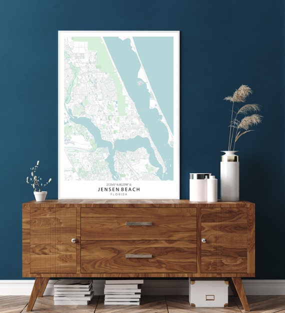Jensen Beach FL Map Print Custom - Il 570xN.2296401636 Pt5y