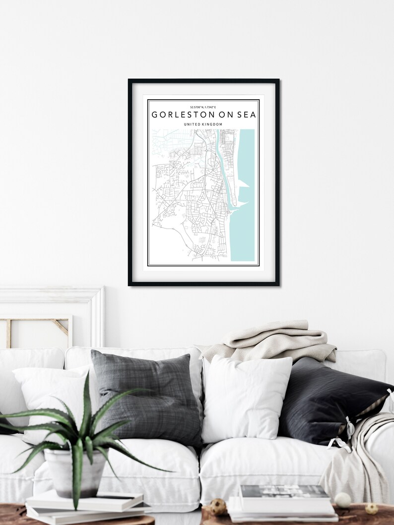 Gorleston On Sea Map Print Custom City Map Map Of Gorleston Etsy