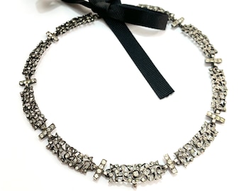 Antique 19th Century French Paste Normandy Yvetot Silver Necklace
