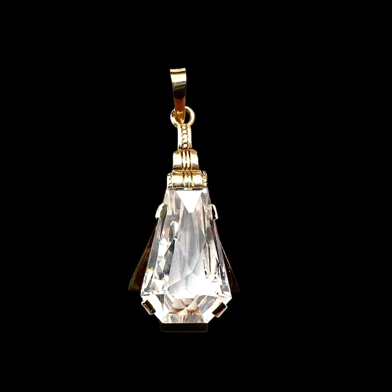 Vintage Art Deco Style 14CT Gold Pendant image 1