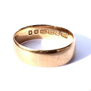 1885 Antique Victorian 22CT Gold Wedding Band • Stacking Ring • 3.3g