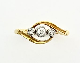 Antique Edwardian 18CT Gold Three-Stone Diamond Ring