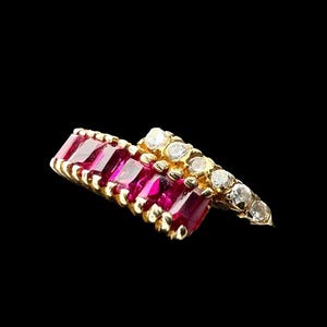 Vintage 14CT Gold Pavé Ruby CZ Ring