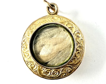 Antique 15CT Gold Domed Hair Locket Pendant • Georgian Victorian