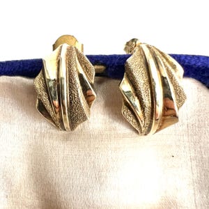 Vintage Solid 14CT Gold Half Hoop Earrings