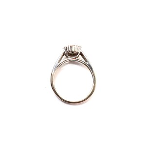 Vintage 18CT White Gold Fancy Blue and White Diamond Halo Ring image 7