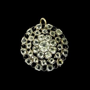 Antique Georgian Silver Black Dot Paste Pendant Conversion