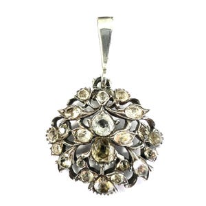 Antique Georgian Secret Bee Silver Black Dot Paste Pendant Conversion