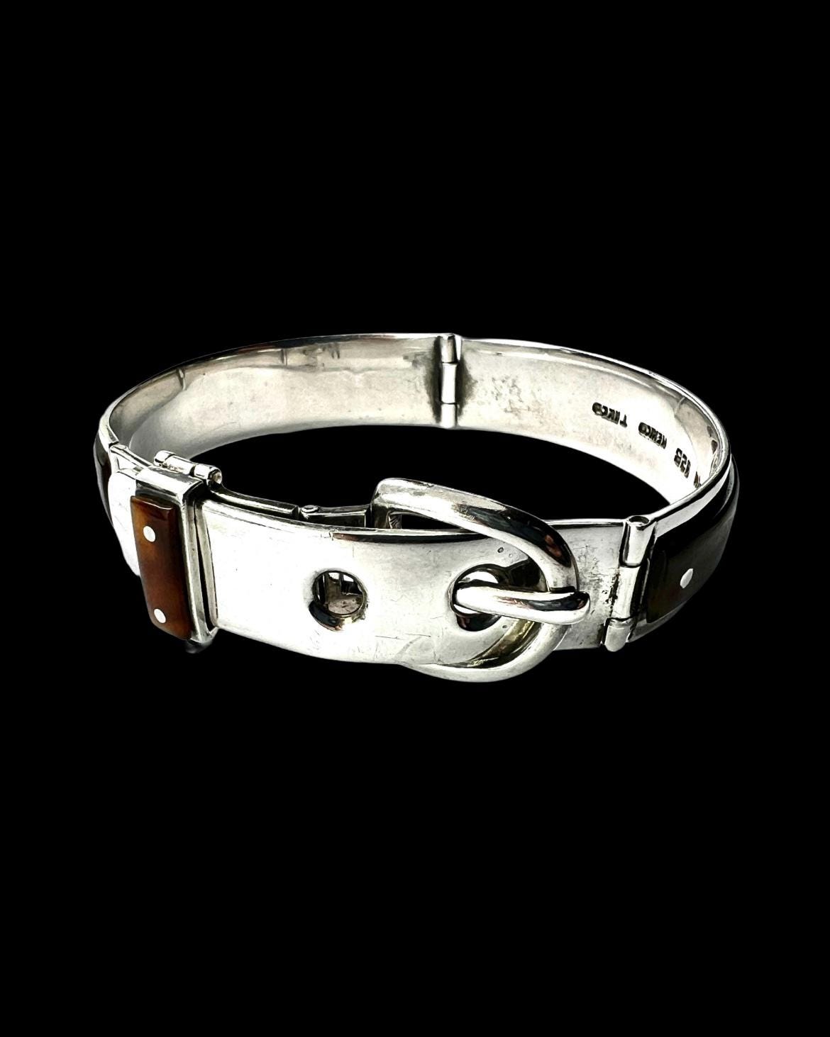 Mexico Sterling Silver Belt Buckle Bracelet - Etsy