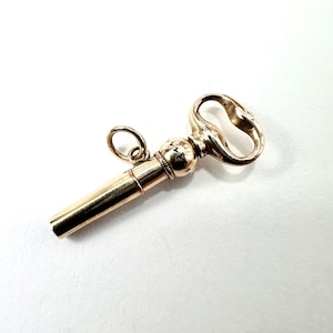 Antique Victorian 9CT Gold Watch Key Charm Pendant