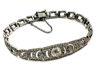 Vintage Art Deco Ciro Sterling Silver Diamond Paste Bracelet