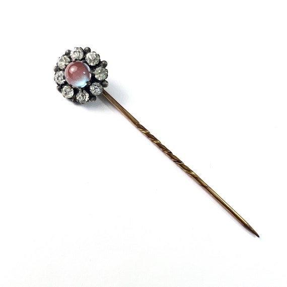 Antique Victorian Saphiret and Foiled Paste Stick… - image 2