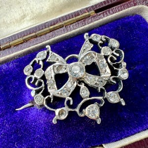 Antique Victorian Silver Paste Heart Brooch