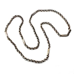 Antique Edwardian 9CT Gold Long/Belcher Link Chain Necklace