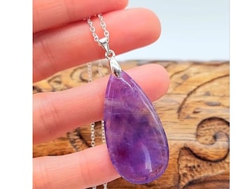 Amethyst Necklace Crystal Natural Gemstone Pendant
