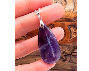 Amethyst Necklace Crystal Purple Gemstone Pendant
