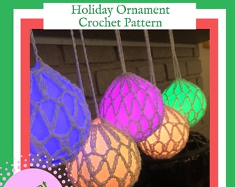 Crochet Ornament Pattern - Easy Crochet Ornament Pattern - Lighted Crochet Ornament Pattern